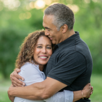 Couple hugging