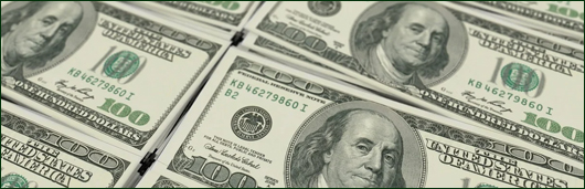 U.S. currency in 100 dollar bills